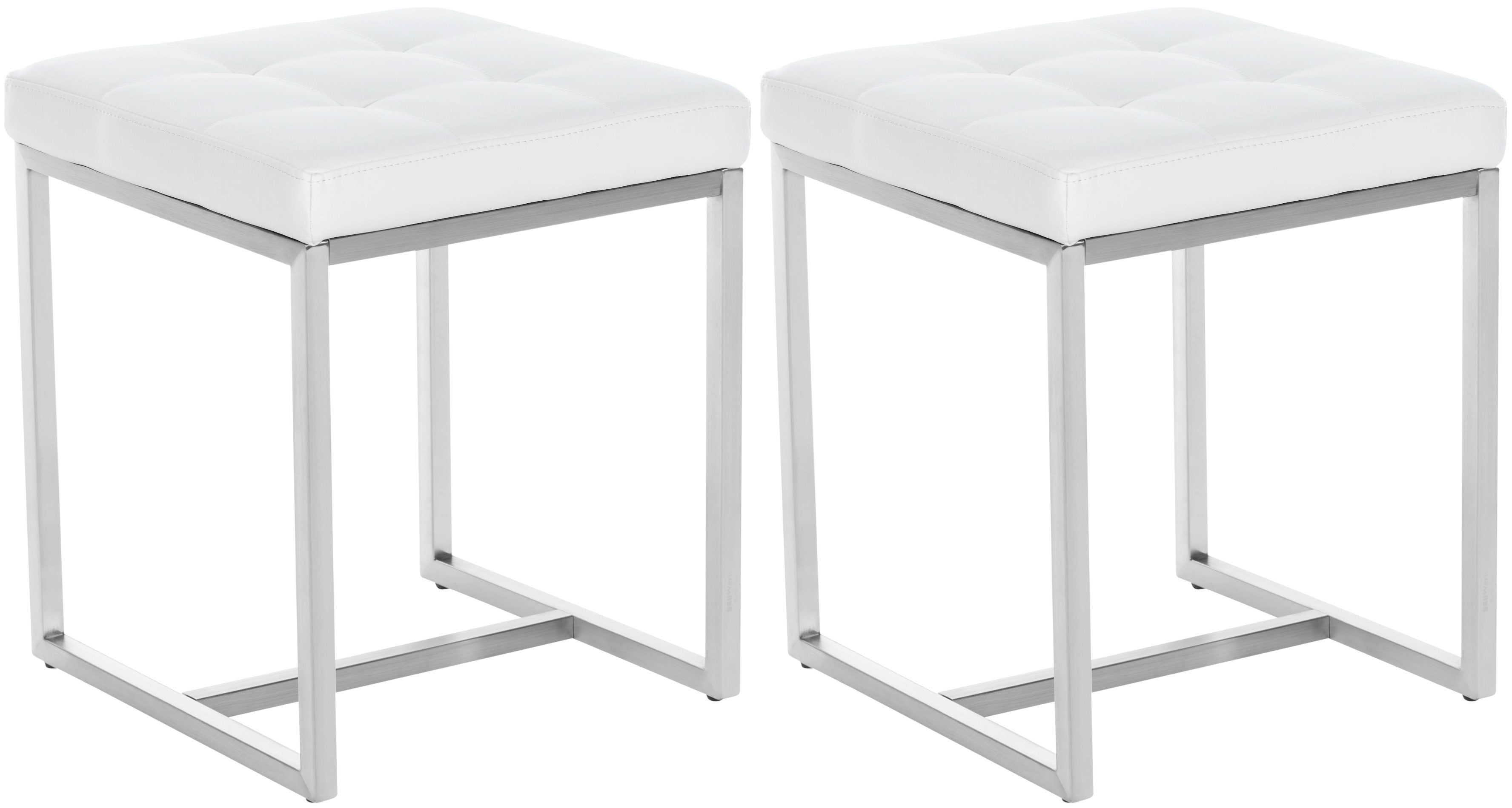 2er Set Edelstahl Sitzhocker Barci