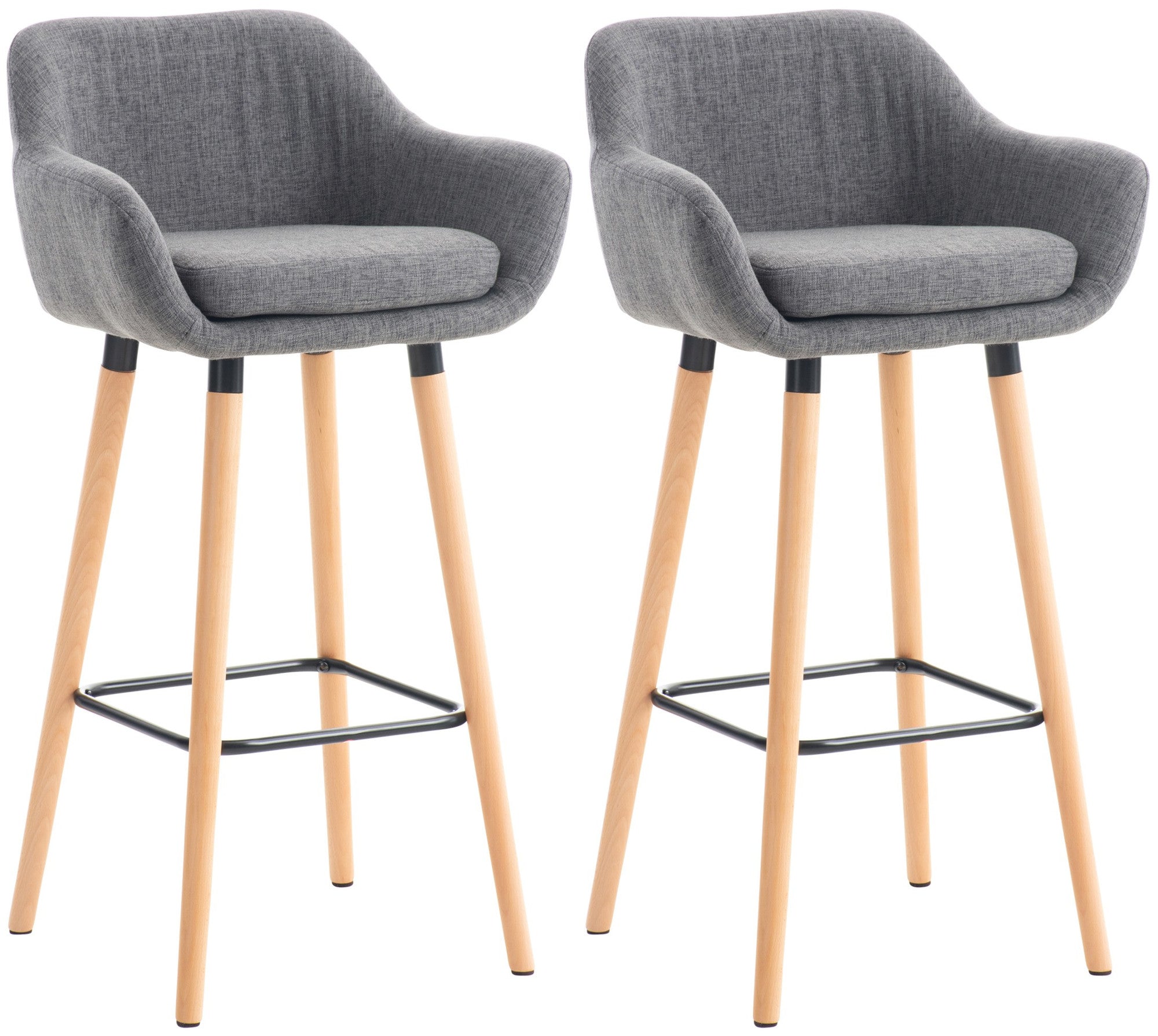 2er Set Barhocker Grant mit Stoffbezug