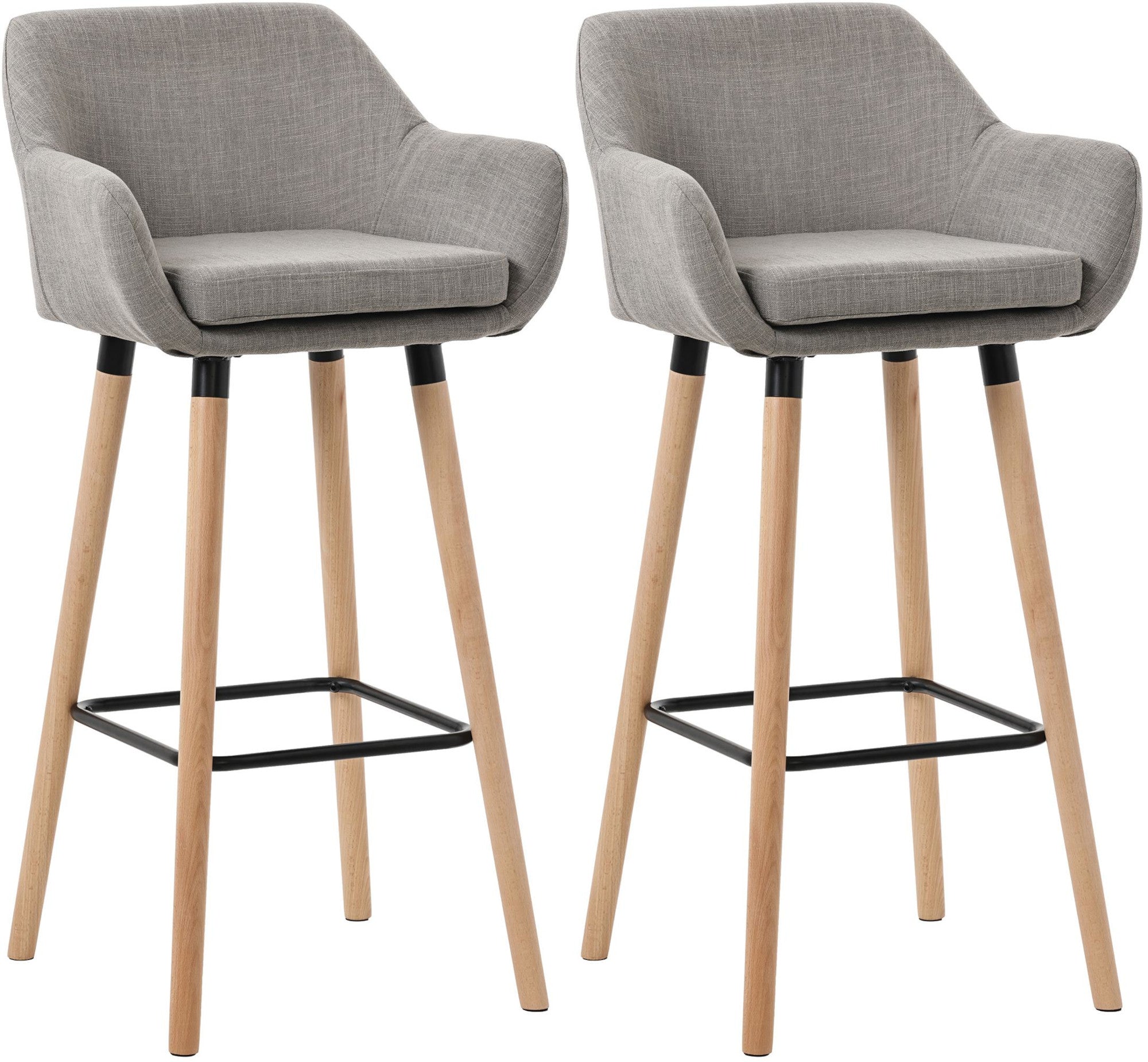 2er Set Barhocker Grant mit Stoffbezug